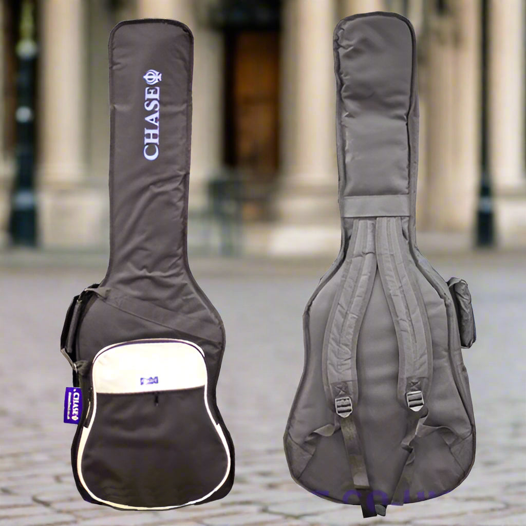 Chase Deluxe Acoustic Dreadnought Guitar Gig Bag 10mm Padded Shoulder Straps
