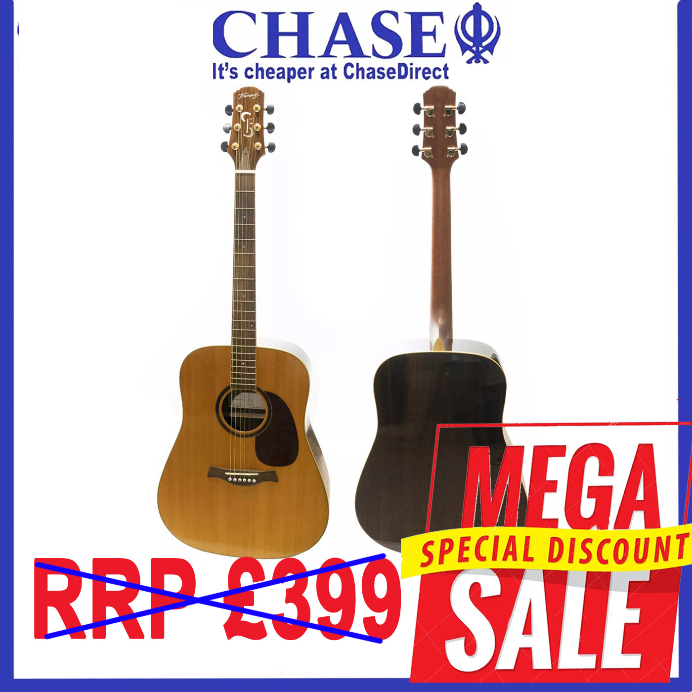 Fairclough River Dreadnought Acoustic Guitar Solid Spruce Top -