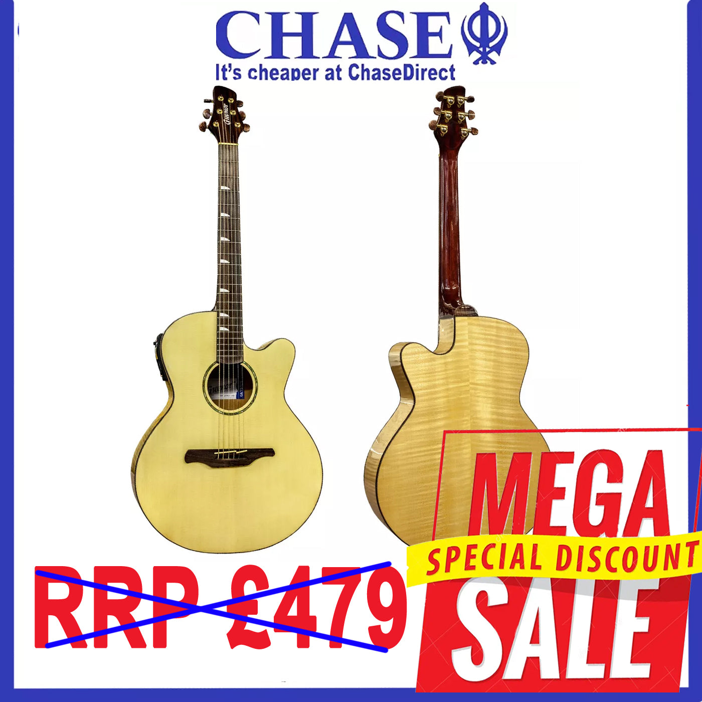 Guvnor Electro Acoustic Guitar | Jumbo Guitar | Body Solid Spruce Top GA-757CE