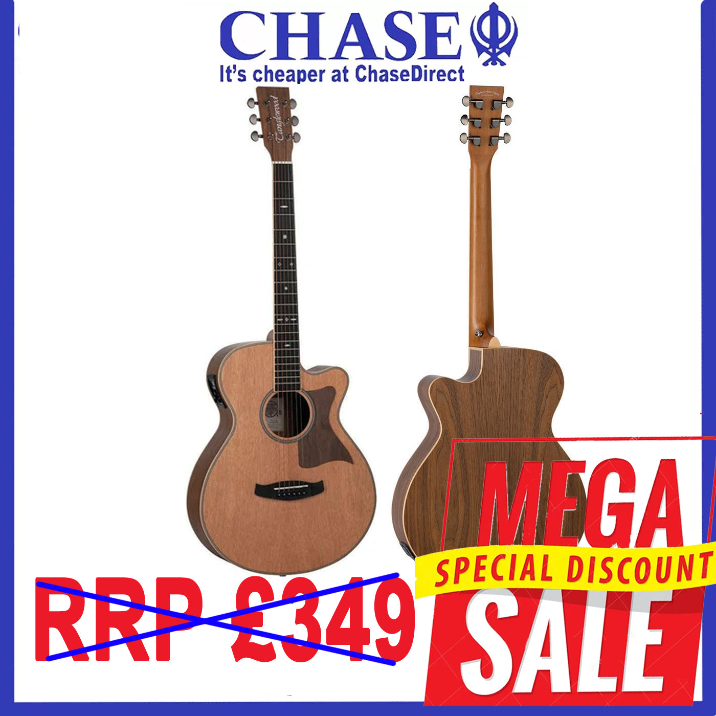 Tanglewood Reunion TRSFCEBW - Super Folk Cutaway Electro Acoustic Guitar