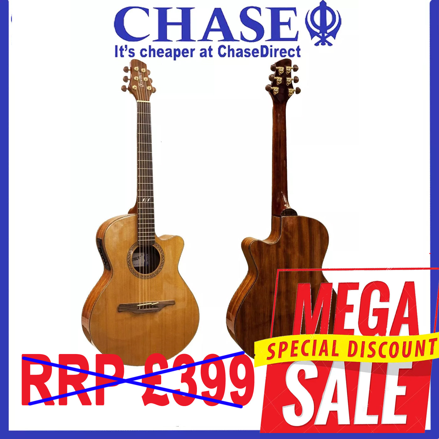 Guvnor Electro Acoustic Guitar | Folk Style Cutaway GA705CE Solid Cedar Top