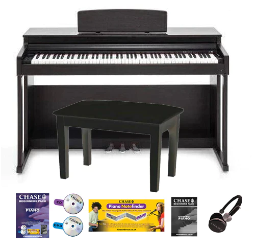 [ Free Upgrade Offer For Kawai CN201 ] Chase CDP357 Digital Electric Piano in Black/Rosewood/White Cabinet, with Stool, Headphones, & Tutorial Book- RRP £1399 / Sale Price £1099 / Upgrade Free For £899