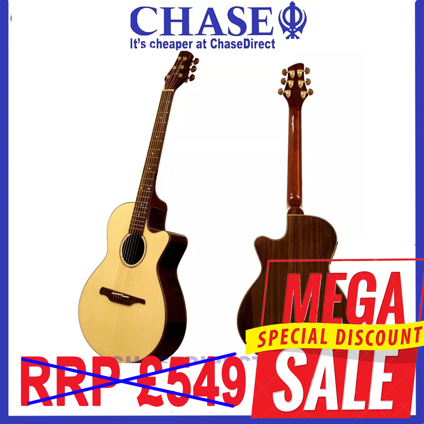 Guvnor GA770CE Electro Acoustic Dreadnought Guitar Cutway Steel Strings Z00. Clearance Sale RRP £510.99