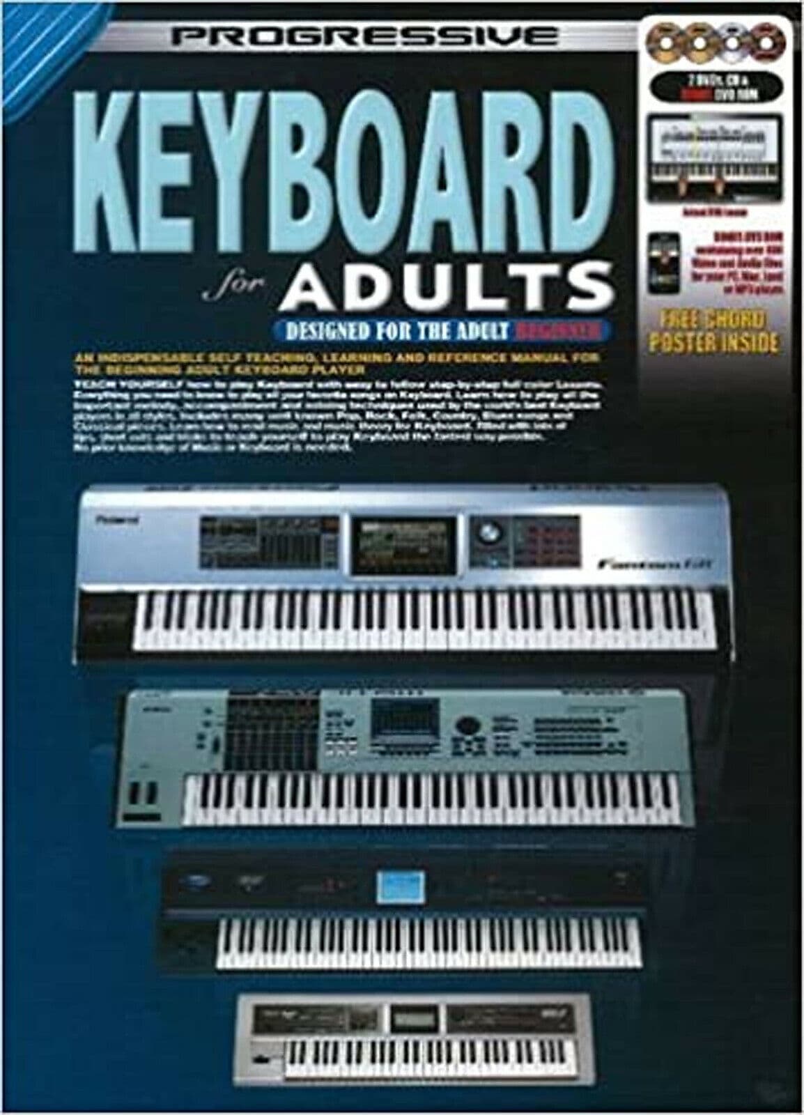 Learn to Play Electric / Electronic Keyboard - Adults Beginner Music Lessons Book DVD CD - M7 NEW