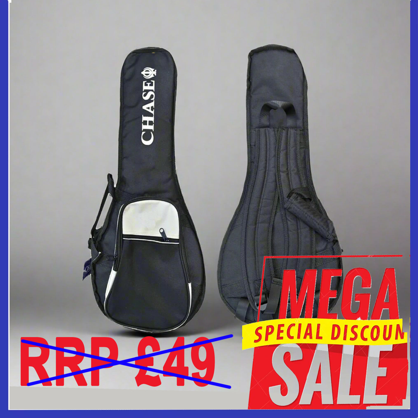 Mandolin Chase Gig Bag Soft Case with 10mm Padding & Shoulder Straps ;