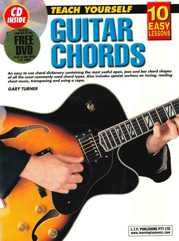 10 Easy Lessons Guitar Chords Teach Yourself Learn To Play Music Book CD DVD