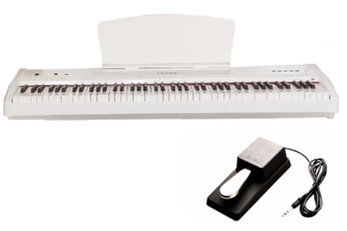 Chase P-51 Digital Piano In White or Black- 88 Notes Fully Weighted Hammer Action Keys, USB Input & Piano Type Sustain Pedal. Also Compitable with 3 Pedal Unit - Sustain Pedal, Sostenuto Pedal & Soft Pedal - Watch The Demo Video
