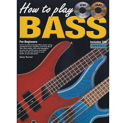 How To Play Bass Guitar Learn To Play Bass TAB Beginner Tutor Book CD DVD - G2