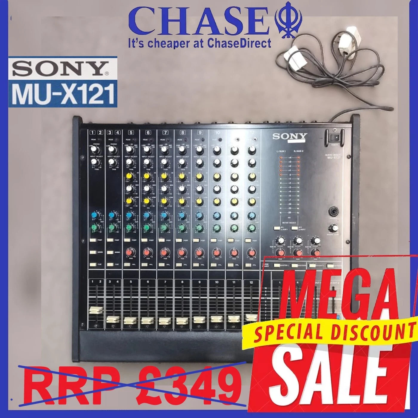 Sony MU-X121 Audio Mixer MUX121 Professional Sound Quality 12 Channels Mixer - Vintage