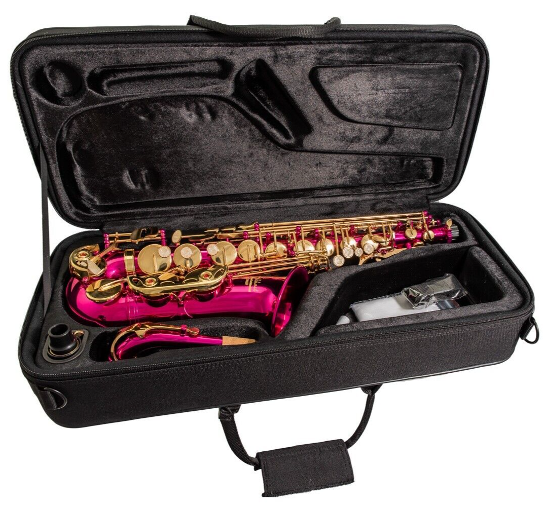 Elkhart Vincent Bach Deluxe E Flat Pink Alto Saxophone Pack | High F# key