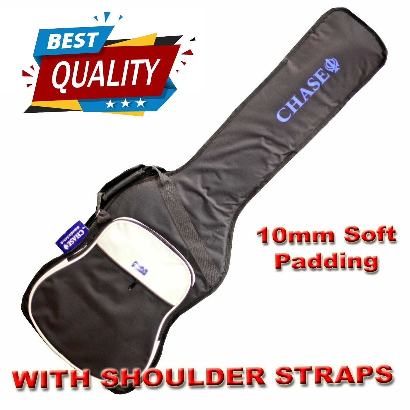 Chase Premium Electric Guitar Gig Bag Case with Shoulder Straps 10mm Padding