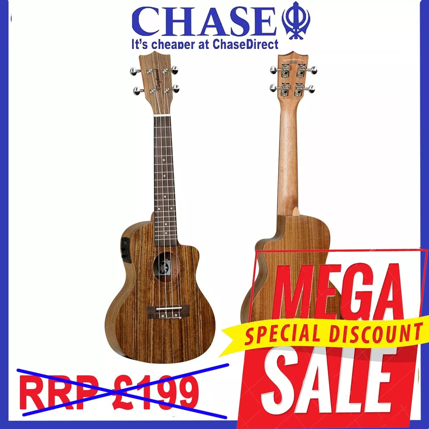 Tanglewood Tiare Electro Acoustic Concert Ukulele TWT12E with Built-In Tuner