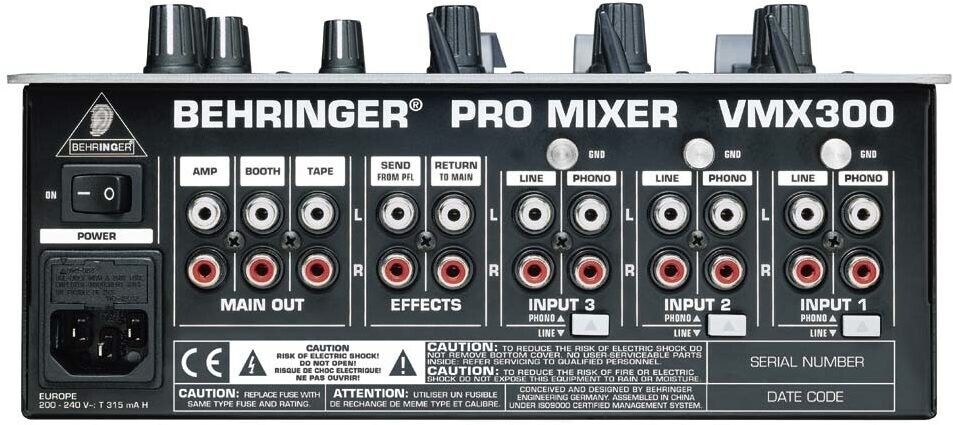 Behringer VMX300 VCA Controlled 3-Channel Pro DJ Mixer with Headphones + Cables