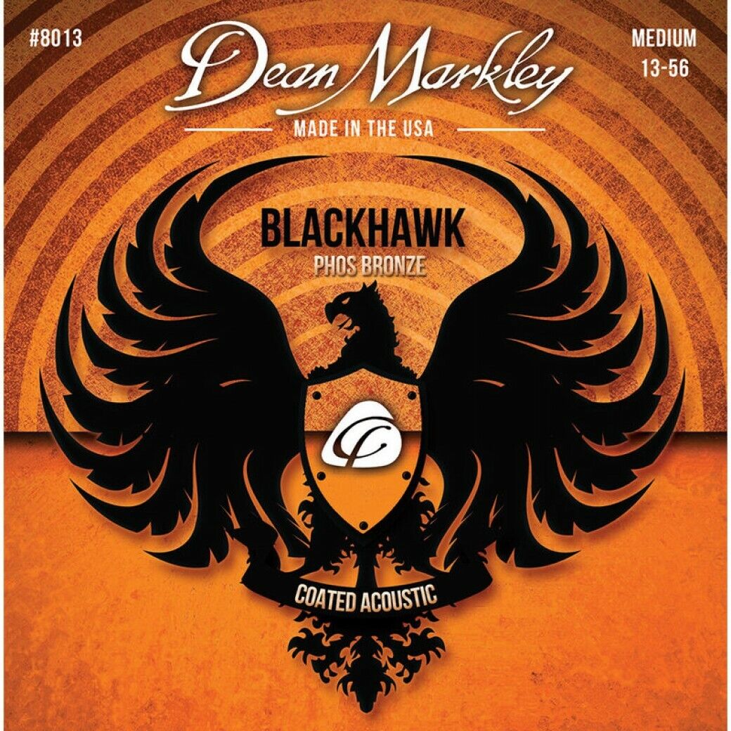 Dean Markley Blackhawk Coated Pure Bronze Acoustic Guitar Strings Guage 13-56