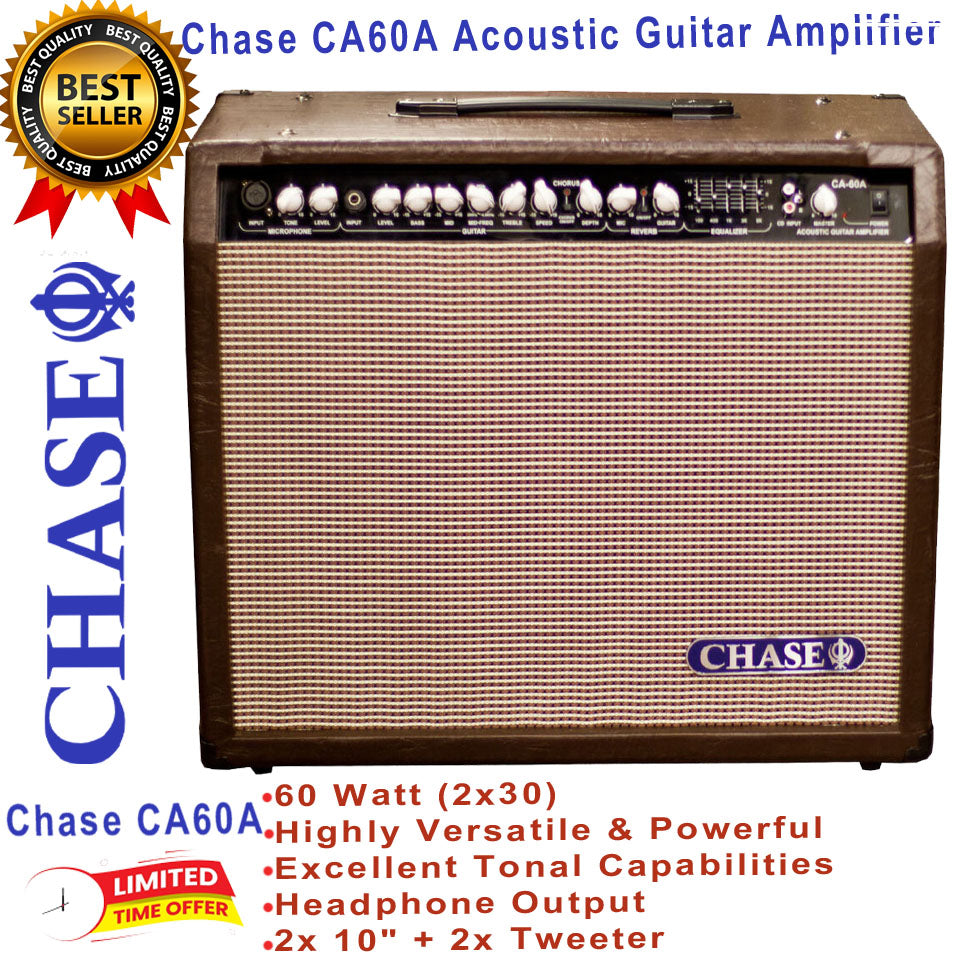 Chase CA60A Deluxe 60W Acoustic Guitar Amplifier | Combo Powerful Amplifier For Acoustic Guitar