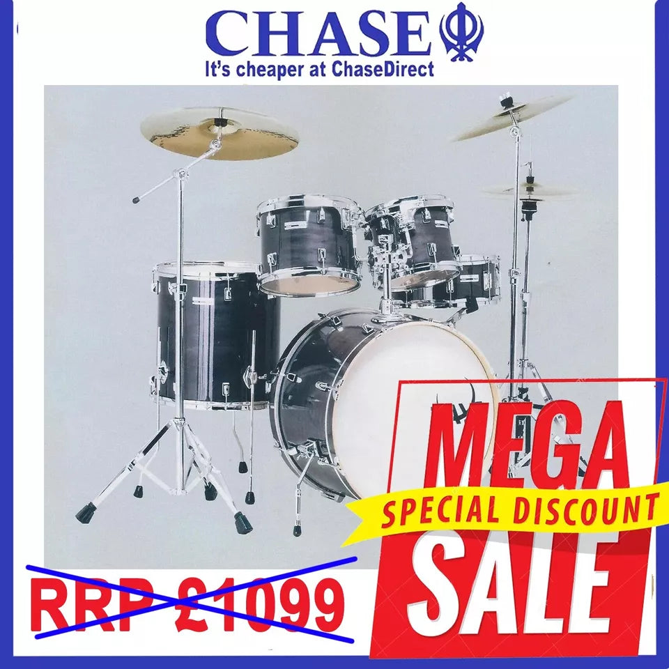 Drum Kit TAYE 5 Piece Pro X Grey Satin - 22" Bass Drums With Hardware Set - D14
