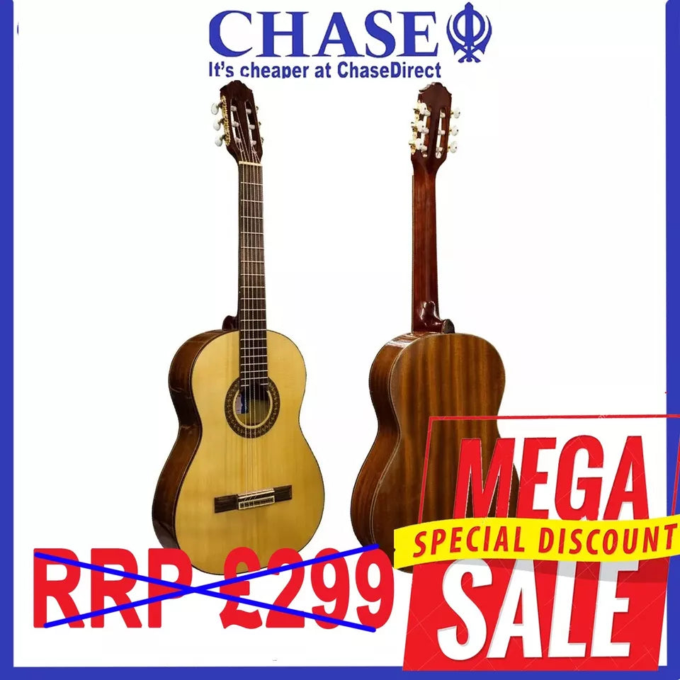 Guvnor GCD714 Classical Spanish Acoustic Guitar Nylon Strings Solid Top Z00~