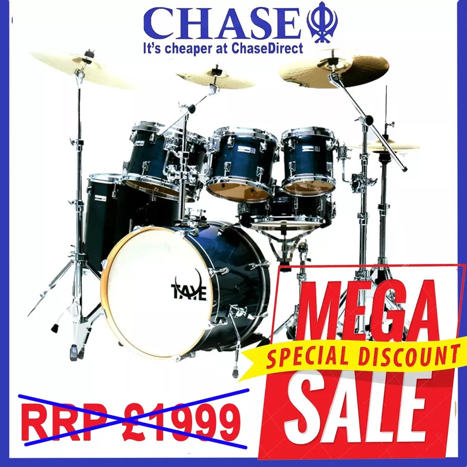 Drum Kit 5 Piece TAYE Studio Maple Blue - 22" Bass Drums Incl Hardware Set -D-21
