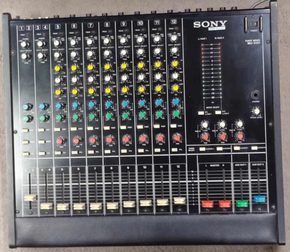 Sony MU-X121 Audio Mixer MUX121 Professional Sound Quality 12 Channels Mixer - Vintage
