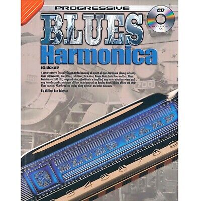 Harmonica Blues Mouth Organ Harp - Beginner Tutor Lessons Music Book & CD - H8