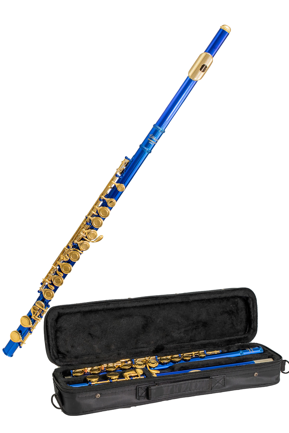 Elkhart by Vincent Bach Flute 100FLBL with Case in Blue | Spilt E Mechanism Offset G - RRP £279 Buy Now in Sale At Half Price For £139 - Only Few Left!