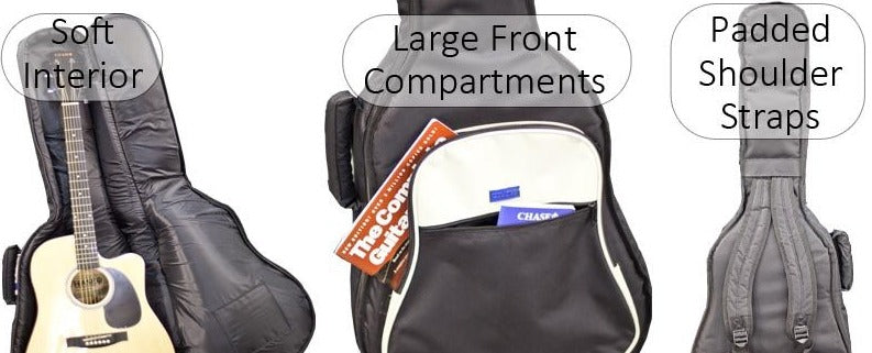 Chase Premium 4/4 Full Size Classical Guitar Gig Bag Case 10mm Padded Shoulder Straps