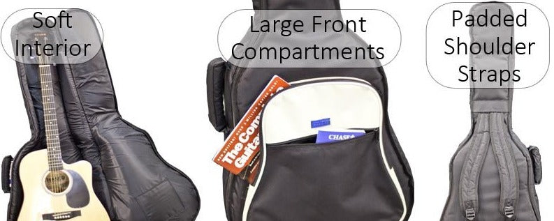 Chase Premium 4/4 Full Size Classical Guitar Gig Bag Case 20mm Padded Shoulder Straps