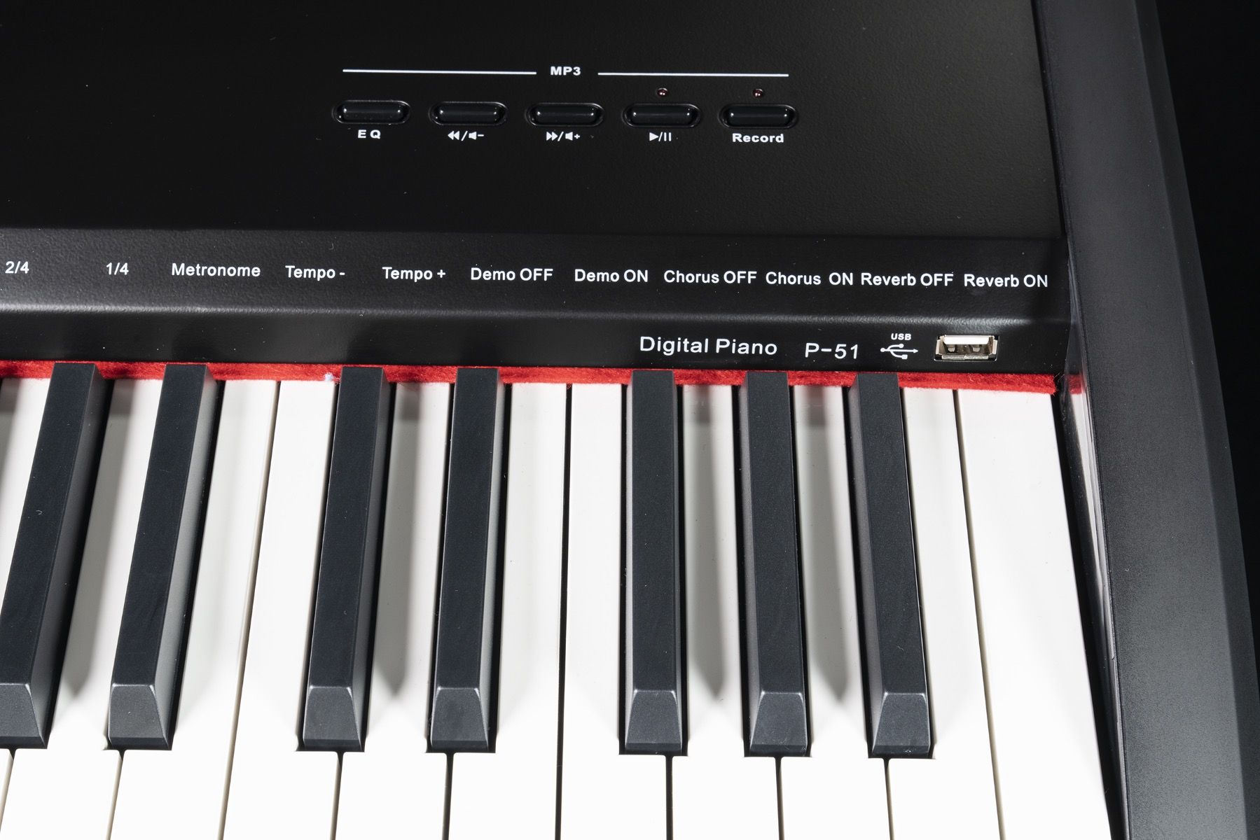 Chase P-51 Digital Piano In White or Black- 88 Notes Fully Weighted Hammer Action Keys, USB Input & Piano Type Sustain Pedal. Also Compitable with 3 Pedal Unit - Sustain Pedal, Sostenuto Pedal & Soft Pedal - Watch The Demo Video