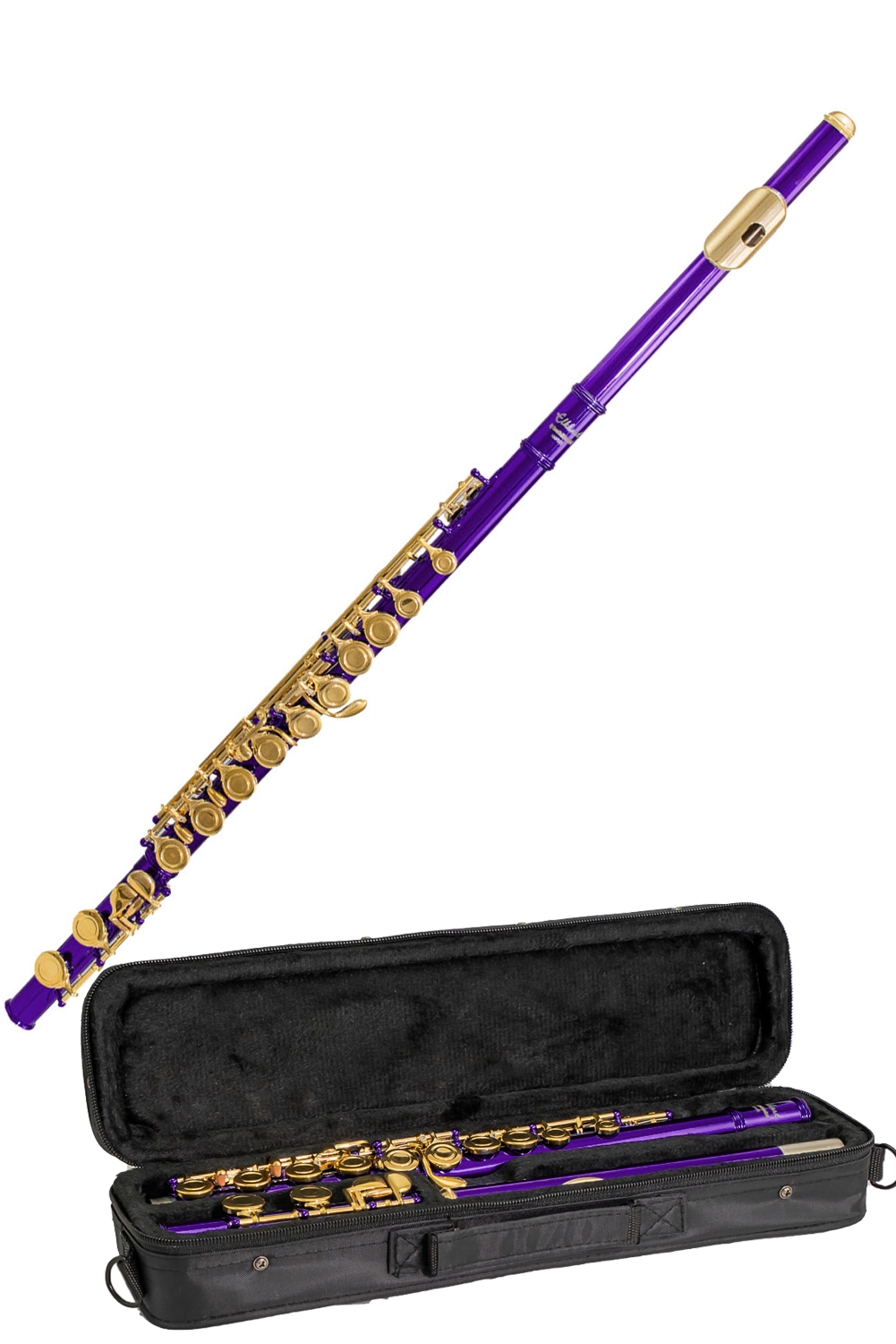 Elkhart by Vincent Bach Flute 100FLP with Case in Purple | Spilt E Mechanism Offset G | RRP £279 Buy Now in Sale At Half Price For £139 - Only Few Left!