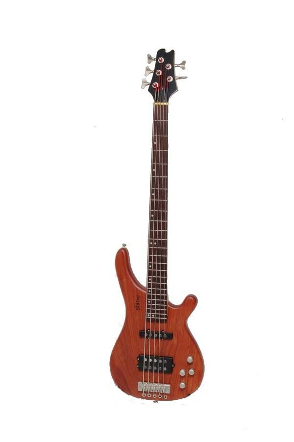 Bass Guitar 5 String Shine Electric Bass Solid Mahogany Active Electronics -