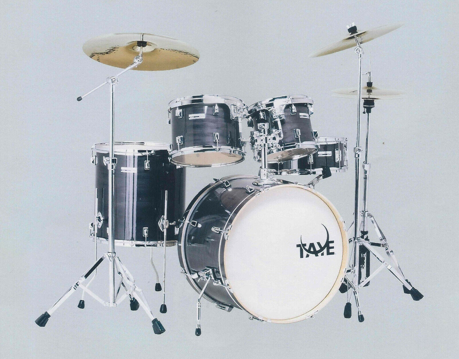 Drum Kit 5 Piece TAYE Pro X Grey Satin - 22" Bass Drums With Hardware Set - D13