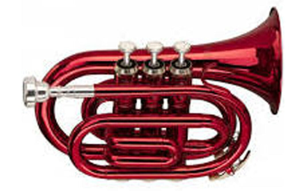 Trumpet Bb Pocket Trumpet - Complete Outfit By Chase - Red