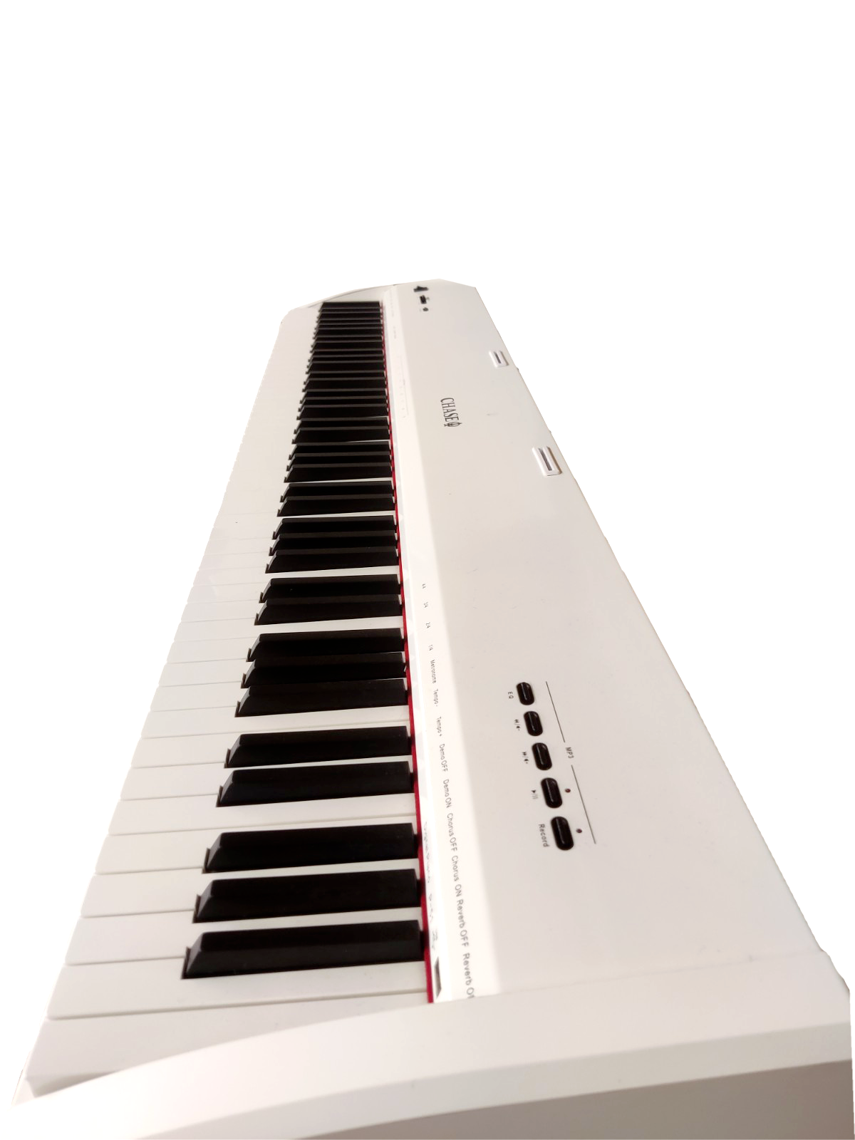 Chase P-51 Digital Piano Package In Black or White. Piano Package Includes Chase Piano P51, Piano Type Sustain Pedal, Height Adjustable XX Piano Stand, Height Adjustable Piano Bench, Stereo Headphones, Tutorial Book, DVD & CD - Watch The Demo Video