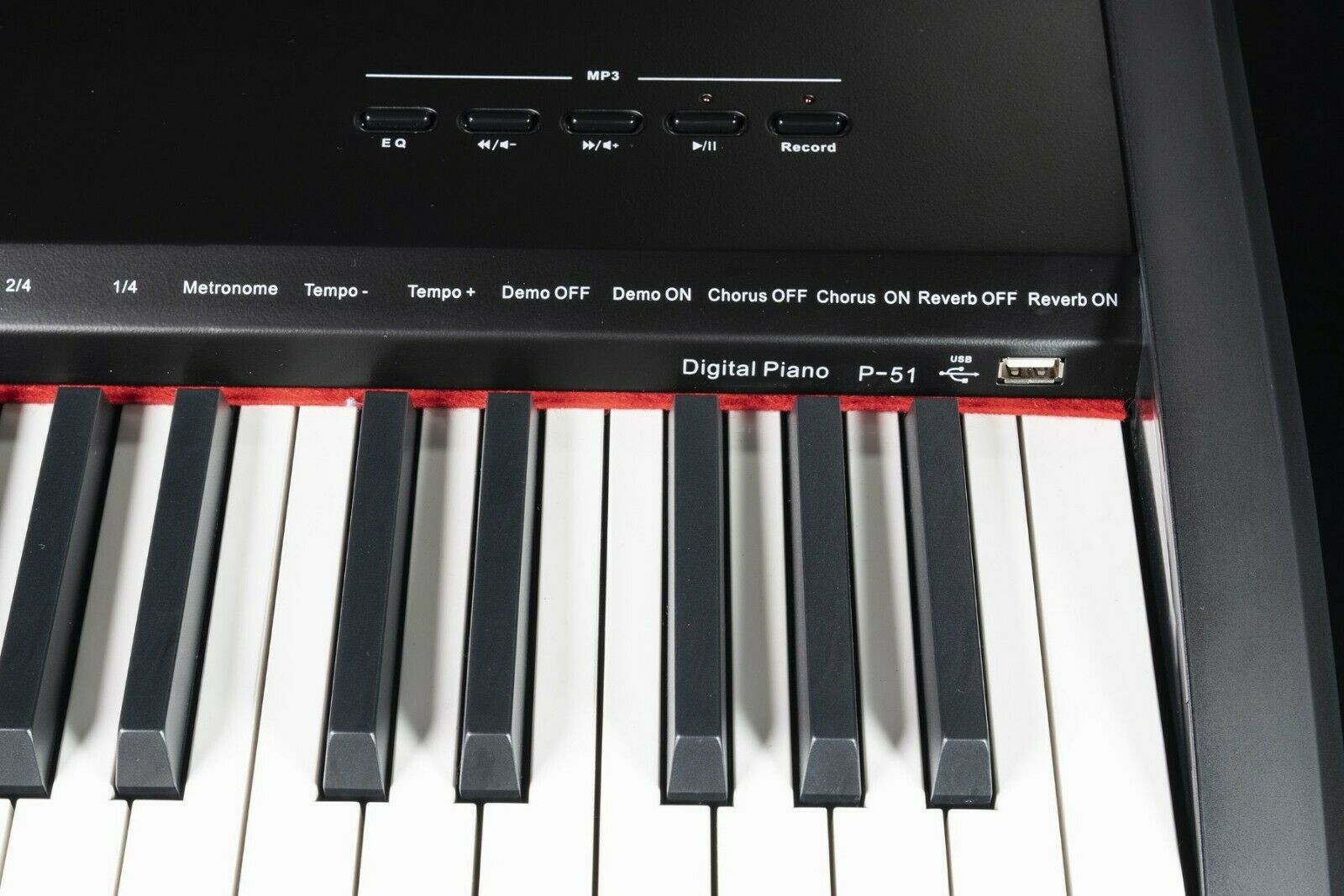 Chase P-51 Digital Piano In Black or White - 88 Notes Fully Weighted Hammer Action Keys, USB Input & Piano Type Sustain Pedal. Also Compitable with 3 Pedal Unit - Sustain Pedal, Sostenuto Pedal & Soft Pedal - Watch The Demo Video