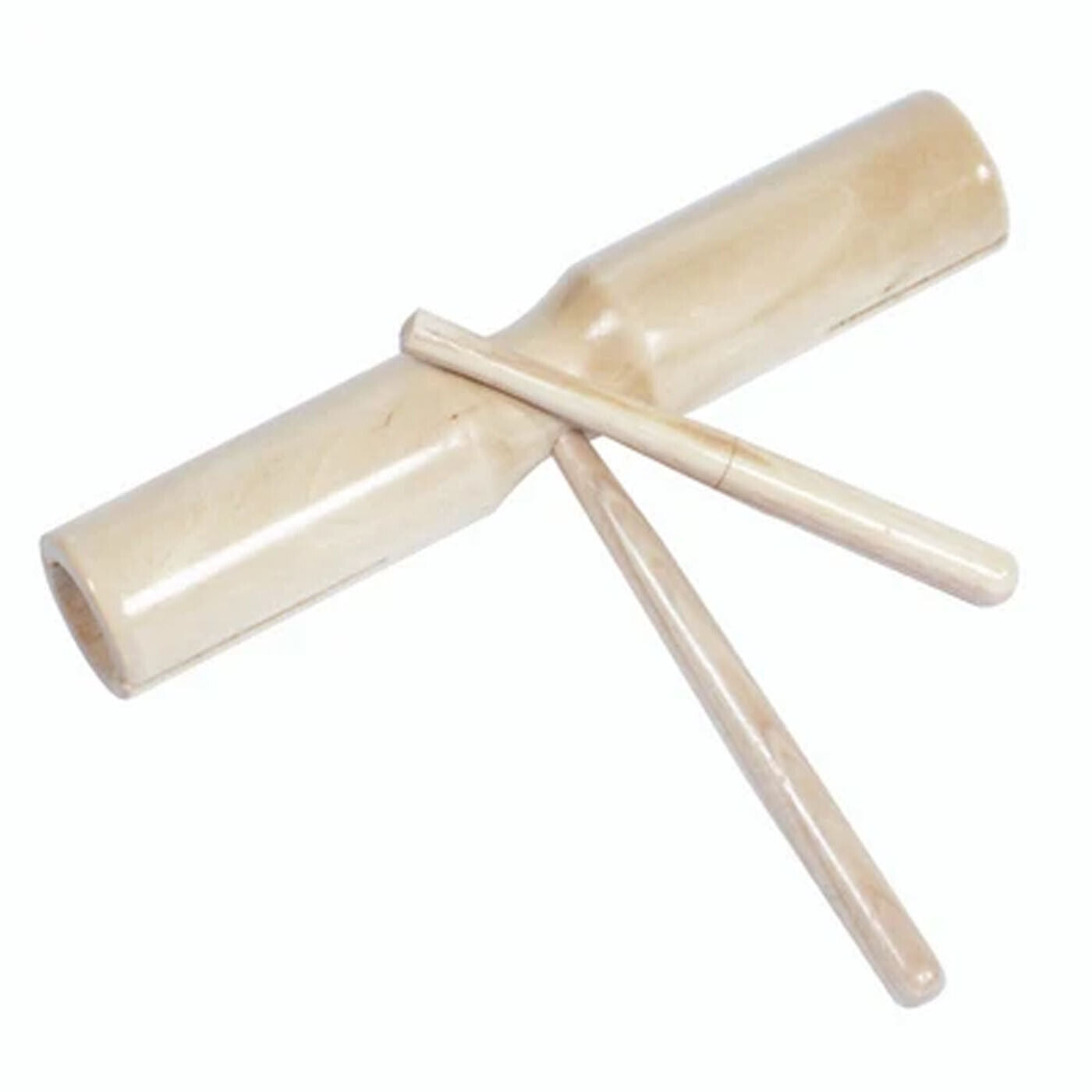 PP Percussion Double Tone Block & Beater - 9'' Natural Wood - School Music Fun