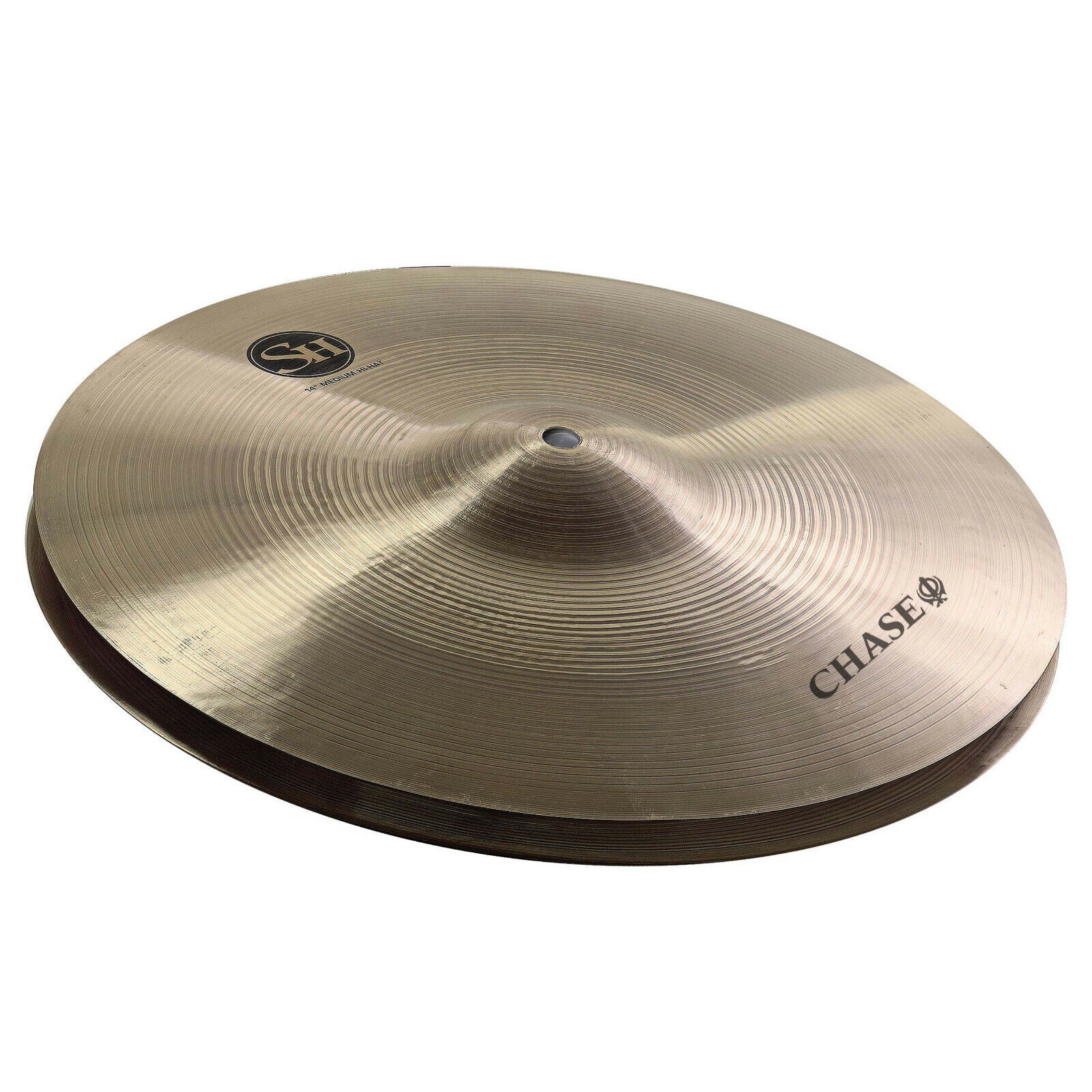Chase SH-HM14R - 14" Hi Hat Cymbals Pair B20 Bronze Rock Single Hammered