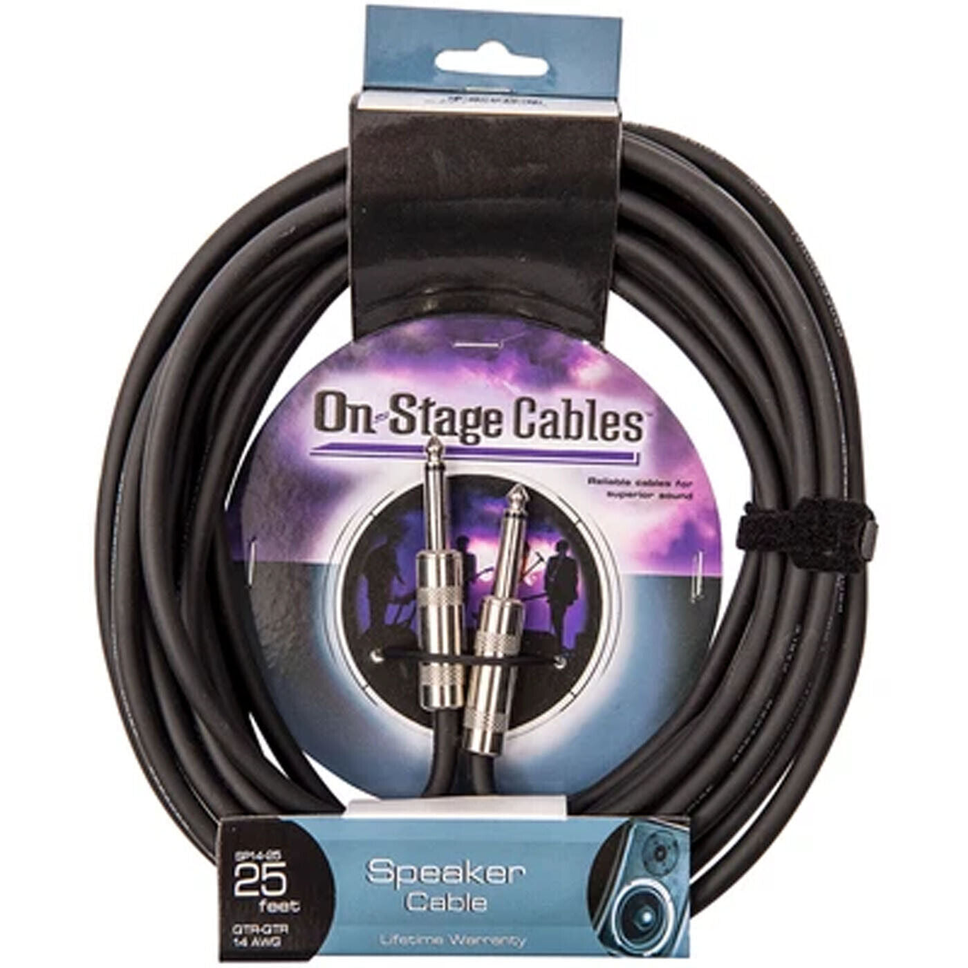 On Stage Speaker Cable Lead 7mm - Jack to Jack Connectors - 25ft / 7.5m Length |