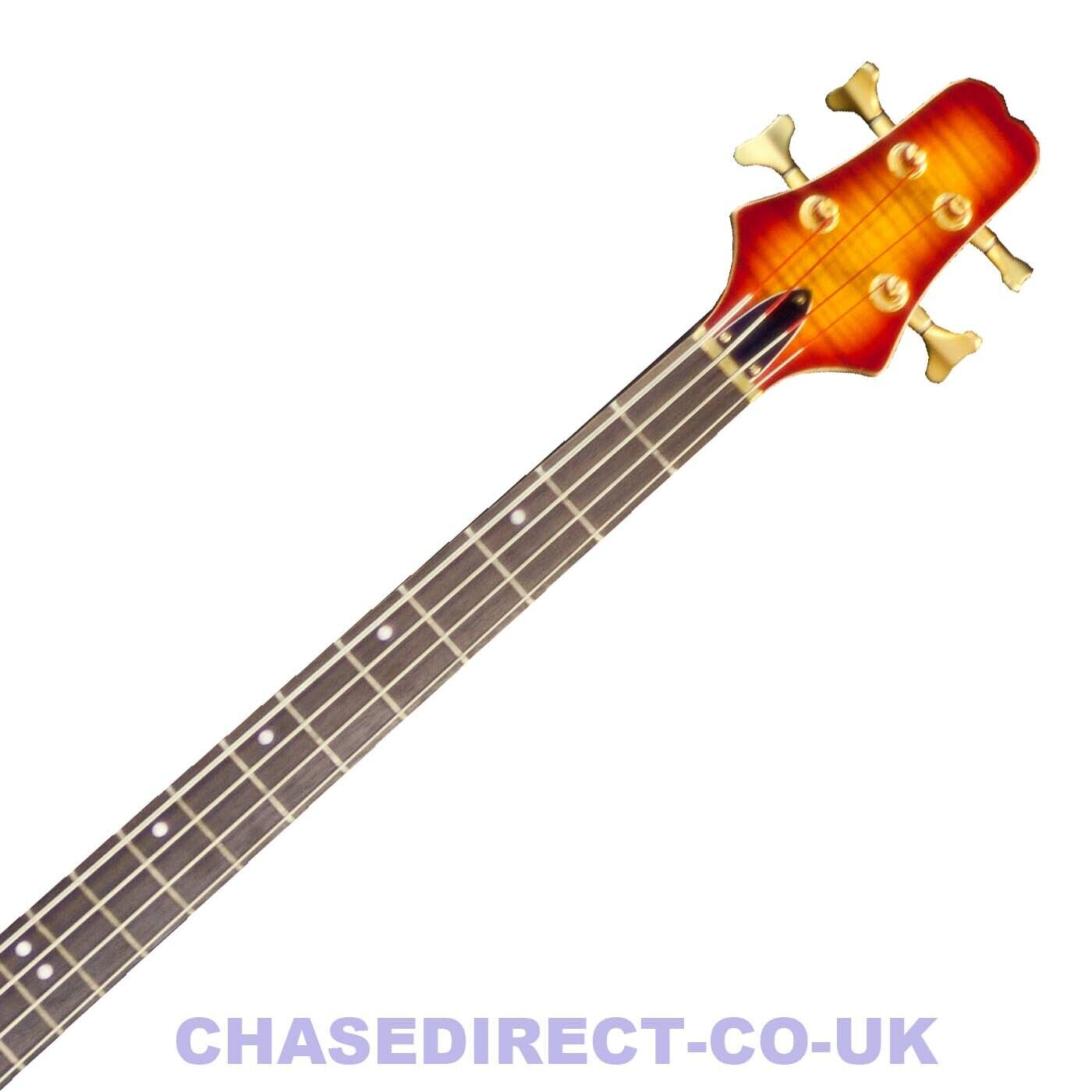 Bass Guitar Electric Shine 4 String SB614 Soapbar Pickups Maple Top Active - - -