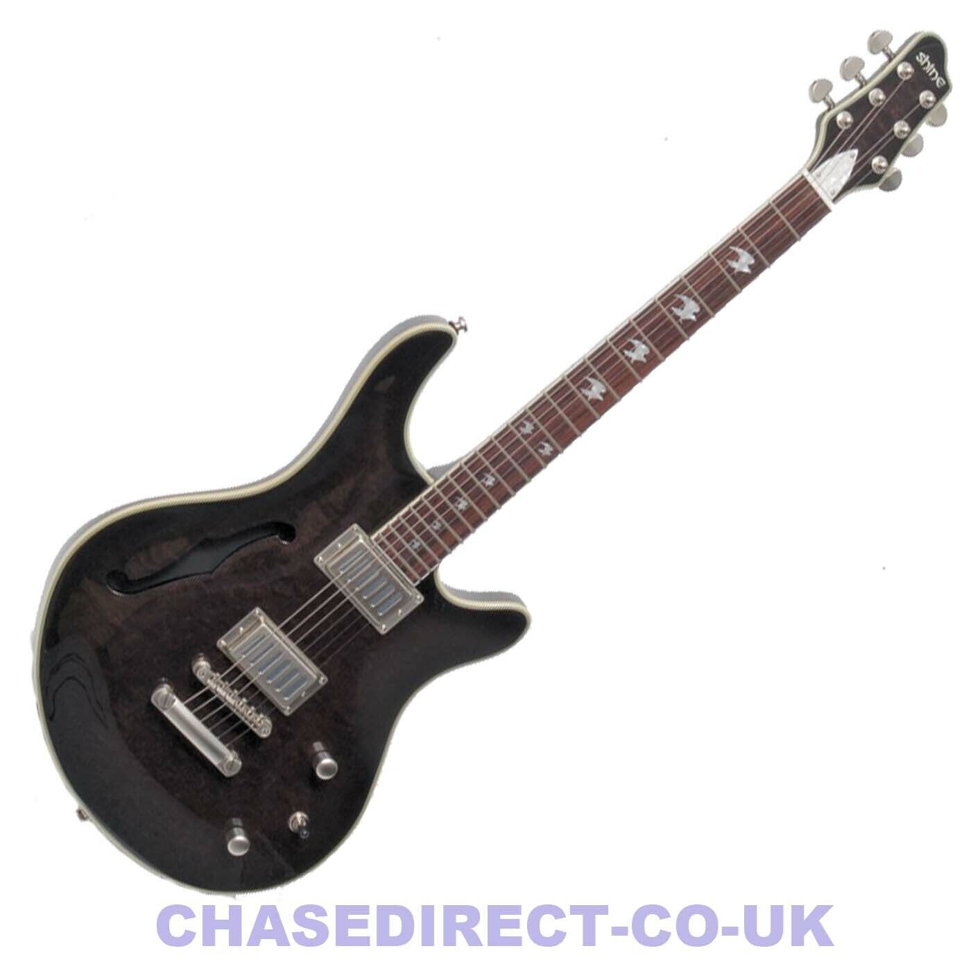 Electric Guitar Shine SIL510 BK Black With F Hole Cut Out Set In Neck  -
