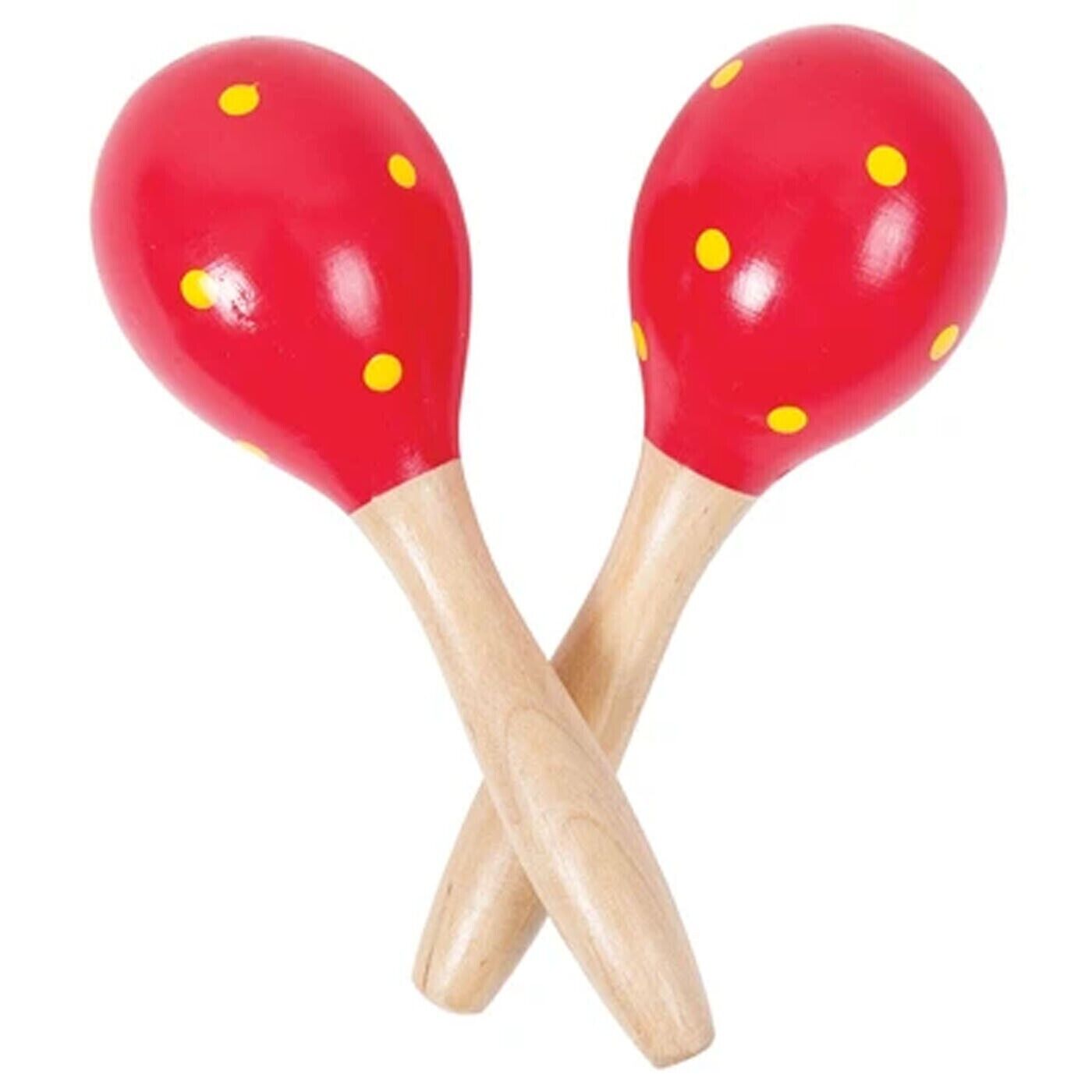 PP Percussion Maracas Chiquitas Wooden Shakers : One Pair - School Music Dance |