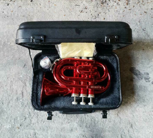 Trumpet Bb Pocket Trumpet - Complete Outfit By Chase - Red