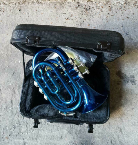 Trumpet Bb Pocket Trumpet - Complete Outfit By Chase - Blue