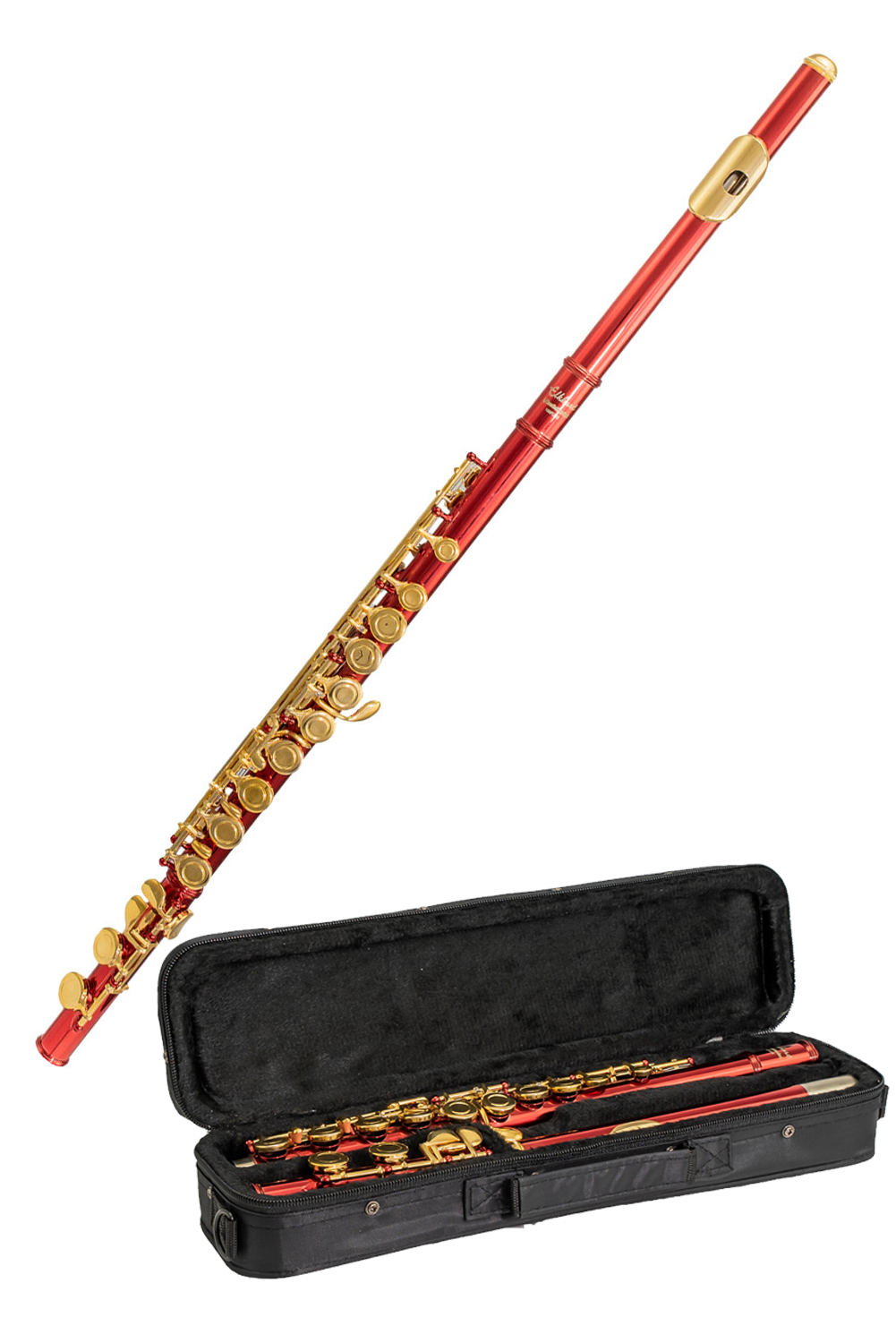 Elkhart by Vincent Bach Flute 100FLR with Case in Red | Spilt E Mechanism Offset G - RRP £279 Buy Now in Sale At Half Price For £139 - Only Few Left!