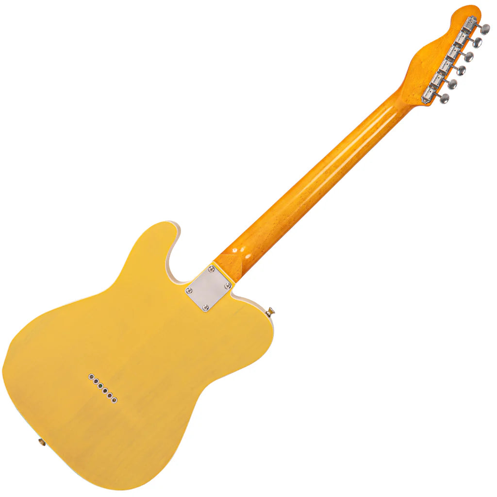 Vintage Electric Guitar JDV28 Joe Doe 'Gambler' in Butterscotch with Case