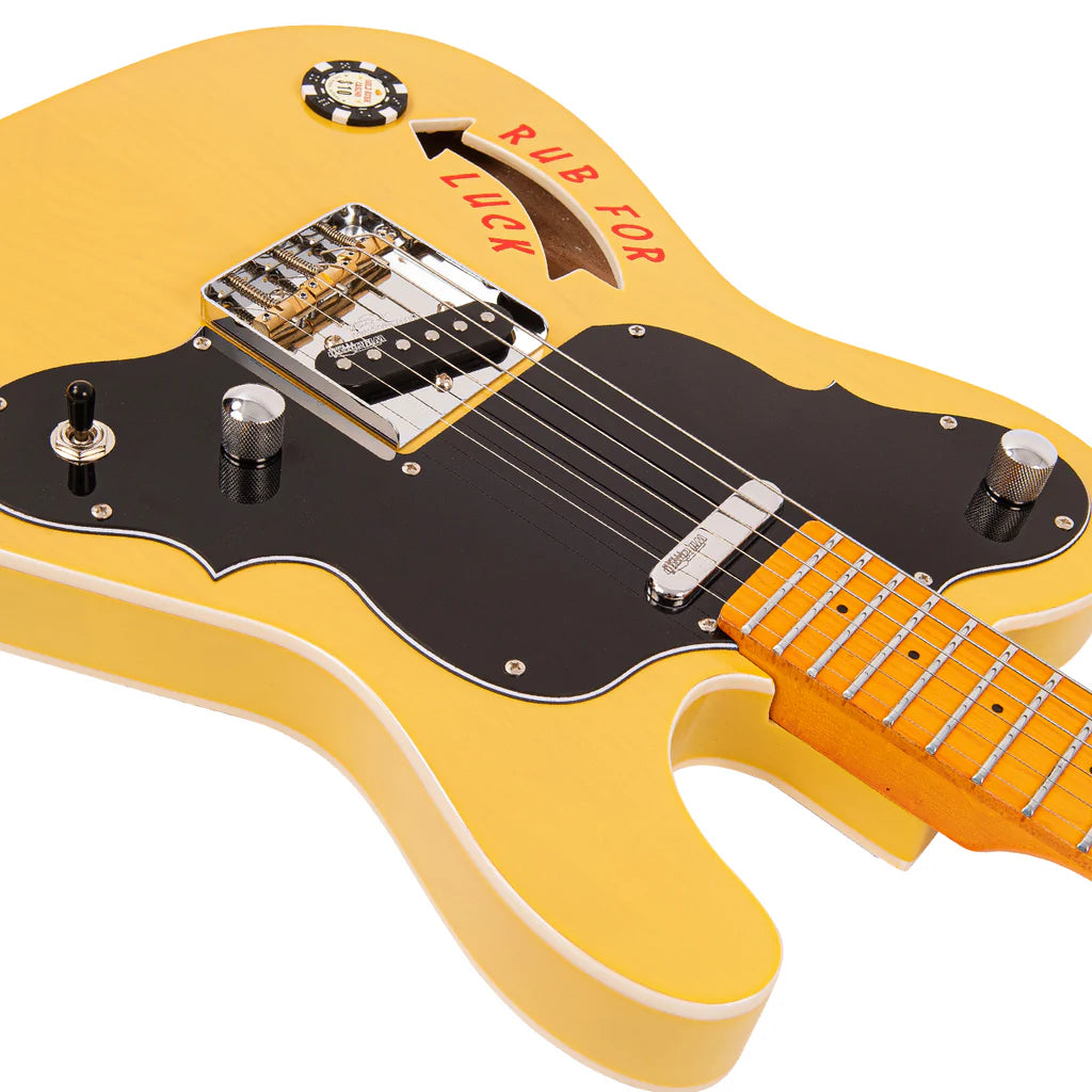 Vintage Electric Guitar JDV28 Joe Doe 'Gambler' in Butterscotch