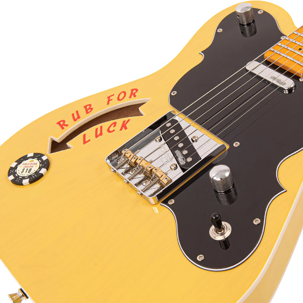 Vintage Electric Guitar JDV28 Joe Doe 'Gambler' in Butterscotch