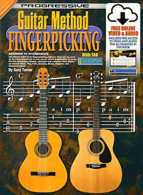 Learn How To Play Guitar - Fingerpicking Music Book & Online Video & Audio - J5