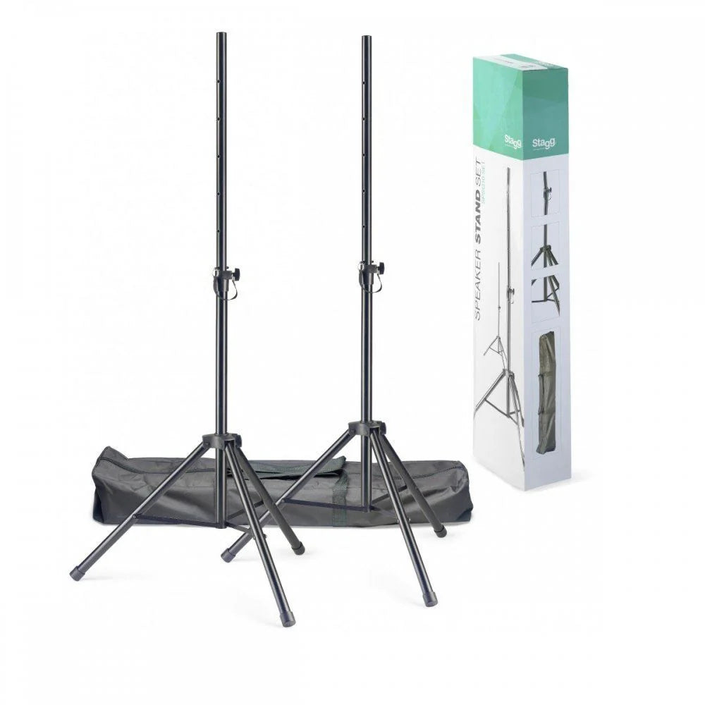 Stagg Pair Speaker Stands - Heavy Duty DJ Disco Tripod Stands with Carry Bag Stagg SPSQ10