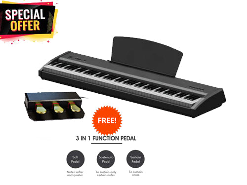 [ Free Upgrade Offer For Casio CDP S100 ] Chase P51 Digital Piano In Black or White With Three Pedals Unit - Sustain Pedal, Sostenuto Pedal & Soft Pedal - RRP £499 / Sale Price £399 / Upgrade Free For £299