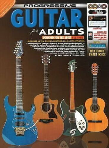 Learn How To Play Guitar - Progressive Guitar for Adults Tutor Book DVDs CD - N6